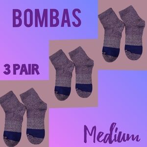 Bombas Womens Quarter Socks Medium Honeycomb Arch Support Lavender~Purple BNWOT